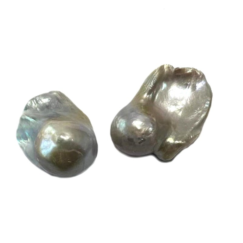 LE SKY 2 Pcs Baroque Pearl No Hole Natural Cultured Freshwater Irregular Pearl Bead Original for Jewelry Making - Image 1
